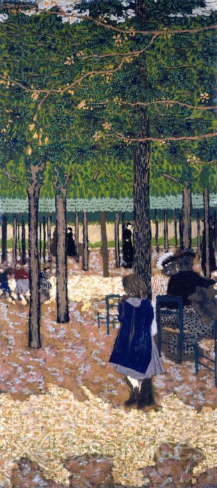 Edouard Vuillard - Die oeffentlichen Gaerten Unter den Baeumen - The Public Gardens Under the Trees - zum Schließen ins Bild klicken